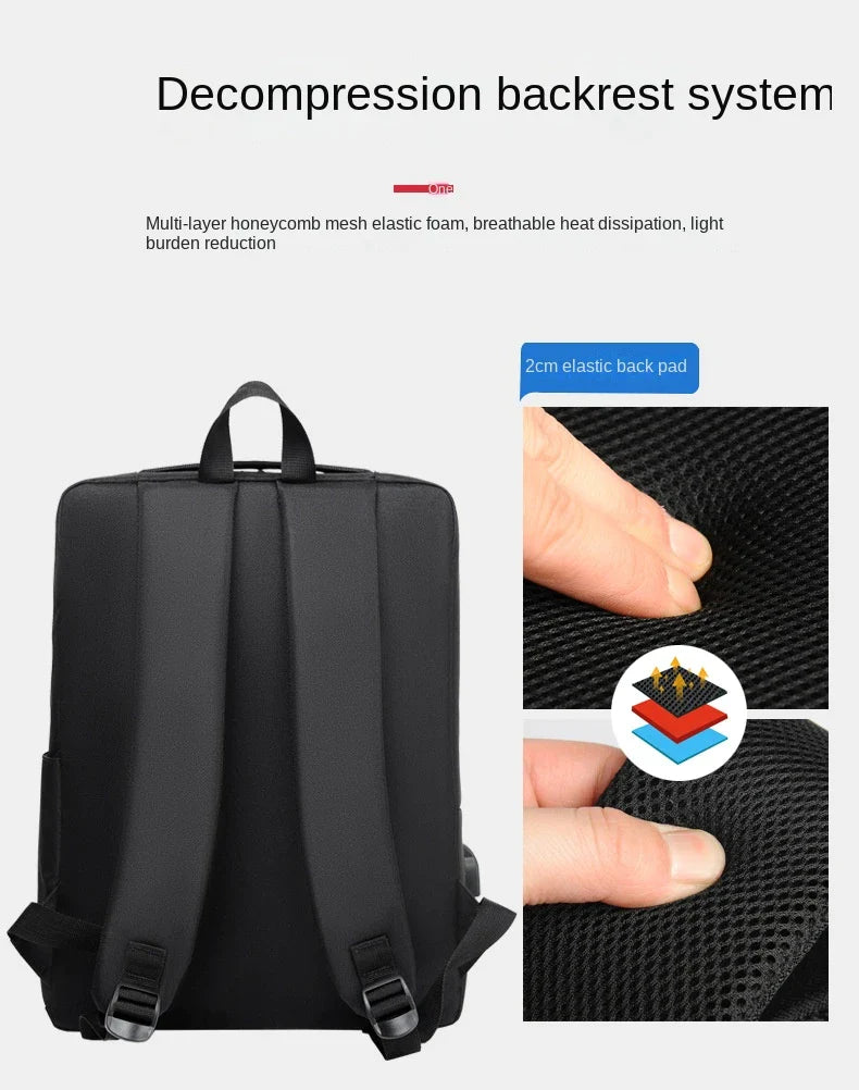 Large Capacity Waterproof Backpack , Casual Fashion Laptop Bag, Wear-Resistant, 24Hr Smart